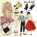 French style male and female clothes and fashion