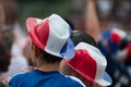 french supporter of football with french flag hats