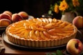French tart, bakery. Irresistable fruit tart Royalty Free Stock Photo