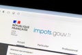 French tax website on a computer. French people are invited to file their income tax return online Royalty Free Stock Photo