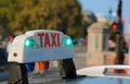 French taxi top sign in Paris France Royalty Free Stock Photo