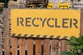 French text panel recycler means place to recycle area Royalty Free Stock Photo
