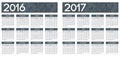 French textured grey calendar 2016 2017 Royalty Free Stock Photo
