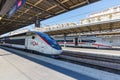 French TGV and German ICE high-speed train Paris Est railway station in France Royalty Free Stock Photo