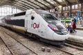 French TGV train at the station in Lille, France Royalty Free Stock Photo