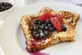 French Toast with Blueberries and Strawberries Royalty Free Stock Photo
