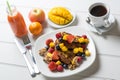 French toast breakfast coffee juice Royalty Free Stock Photo