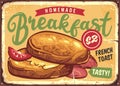 French toast breakfast sign menu board Royalty Free Stock Photo