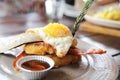 French Toast Eggs and Bacon Breakfast Brekkie Stack Royalty Free Stock Photo