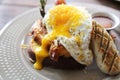 French Toast Eggs and Bacon Breakfast Brekkie Stack