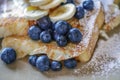 French toast with fresh blueberries and maple syrup Royalty Free Stock Photo