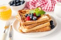 French toast with fresh berries and honey Royalty Free Stock Photo
