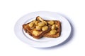 French toast and fried bananas Royalty Free Stock Photo