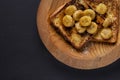 French toast and fried bananas Royalty Free Stock Photo