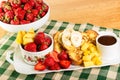 French toast with fruit and coffee Royalty Free Stock Photo