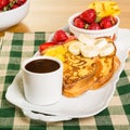 French toast with fruit and coffee Royalty Free Stock Photo