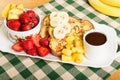 French toast with fruit and coffee Royalty Free Stock Photo