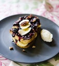 French toast with fruits and whipcream Royalty Free Stock Photo