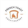 French Toast logo craft bakery badge template