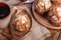 French Toast Muffin With Cinnamon Sticks and Cup of Coffee Royalty Free Stock Photo