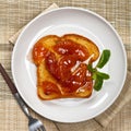 French Toast with Peach jam Royalty Free Stock Photo