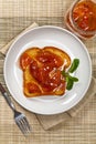 French Toast with Peach jam Royalty Free Stock Photo