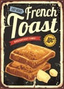 French toast restaurant sign . Retro vector poster for cafe bar or diner.