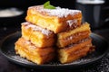 french toast slices dusted with powdered sugar Royalty Free Stock Photo