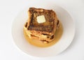 French toast stack with butter and syrup Royalty Free Stock Photo
