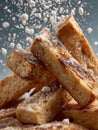 French toast sticks with powdered sugar and syrup. Royalty Free Stock Photo