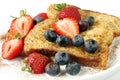 French Toast with Strawberries and Blueberries Royalty Free Stock Photo