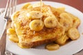 French toasts with caramelized banana for breakfast Royalty Free Stock Photo