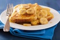 French toasts with caramelized banana for breakfast Royalty Free Stock Photo