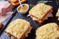 French toasts on a stone plate Royalty Free Stock Photo