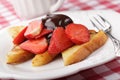 French toasts with strawberry Royalty Free Stock Photo