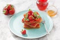 French toasts with strawberry for morning breakfast