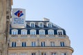 French tourism office sign on a white wall in haussmann street in Bordeaux Paris France