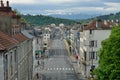 French town Pau against the remote mountains