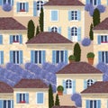 French town seamless pattern Royalty Free Stock Photo