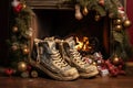 It is a French tradition for children to leave their shoes by the fireplace in the hope that Santa will fill them with