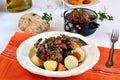 French traditional beef stew with red wine