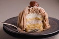French traditional cake `Mont Blanc`