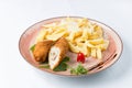 French traditional cuisine crispy, cheesy chicken cordon bleu