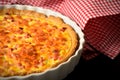 French traditional quiche Lorraine with onion, eggs and bacon