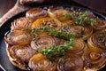 French traditional rustic onion Tarte tatin