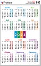 French vertical pocket calendar for 2023. Week starts Monday