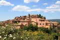 French village of Roussillon upon the hilltop