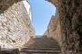 French village staircase stone in Provence village of Bonnieux in French Luberon