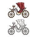 French vintage carriage, Retro buggy for marriage Royalty Free Stock Photo