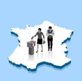 French voters are voting for election over a France 3D map